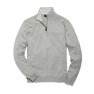 Supima Half-Zip Sweater - Grey Heather